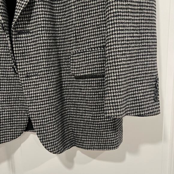 Stafford Men's Sports Jacket Black White Tweed Wool Camel Size 43R‎ - Picture 2 of 9